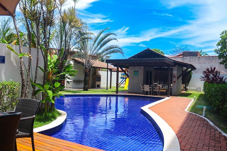 Aconchegante 2 dormitórios com 3 piscinas